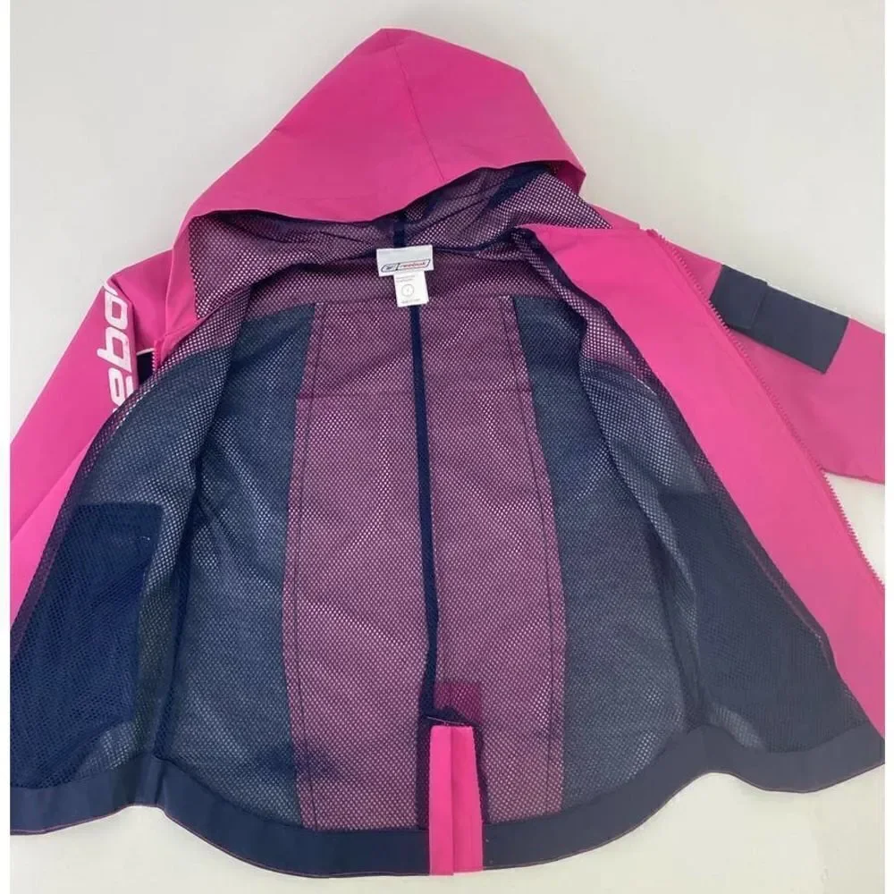 Vintage Reebok Y2K Waterproof Jacket Pink Blue Rain Athletic - Size 5 Kids